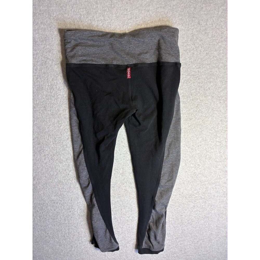 Hard Tail Leggings Capri W Sz Xs Gray & Black Retro Athletic Sporty Yoga Pilates